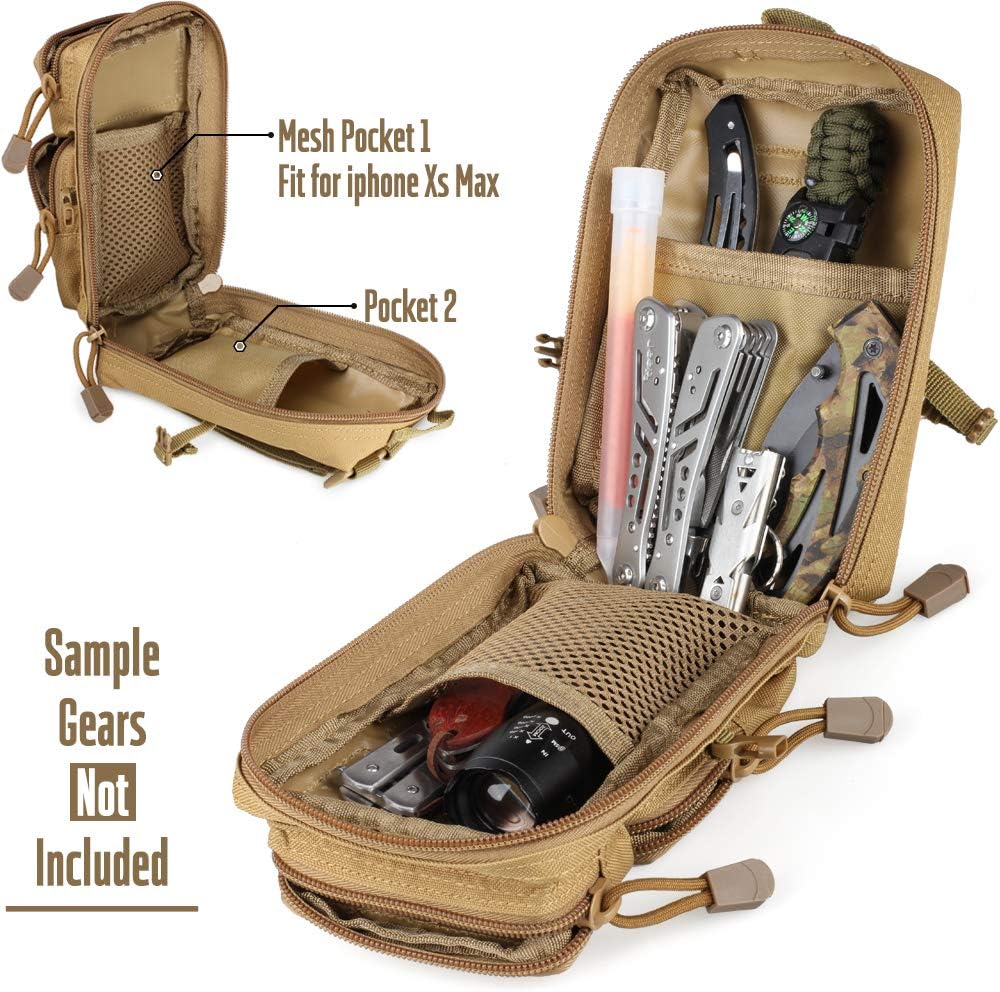 LIVANS Tactical Molle Utility Pouch, EDC Tool Pouch Tactical Phone Pouches Mini Waist Pouches Medical EDC IFAK Pack Mini Design of 3-Day Assault Backpack : Sports & Outdoors