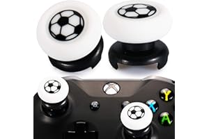 Playrealm FPS Thumbstick Extender & Printing Rubber Silicone Grip Cover 2 Sets for Xbox Series X/S & Xbox One Controller(Soccer)