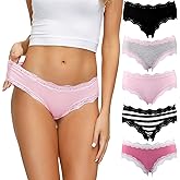 LYYTHAVON Women’s Underwear Soft Breathable Cotton Brief Ladies Panties 5-Pack