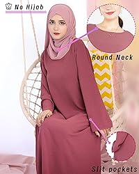 Zofocy Solid Color Women Abaya Modest Muslim Prayer