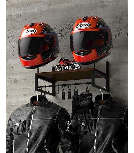 Hat Rack TIHOOD 4-Pack Metal Helmet Hangers Wall Mount Rack