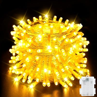 Dalugo 5M 50 LED Warm White Battery Fairy Lights IP65 Timer 6h Indoor Outdoor