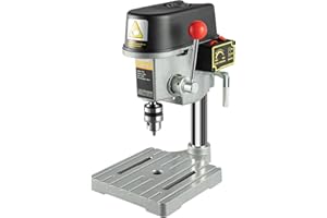 340W Mini Table Electric Drill Press, DNYSYSJ 3-Speed Bench Drill Press 10mm Chuck Wood Metal Speed Adjustable Drilling Machine Power Tools Used for Wooden Furniture 1mm-10mm 110V USA STOCK