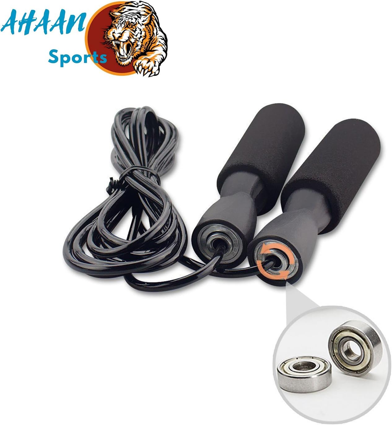 Ahaan Sports Black Skipping-Rope Jump Skipping Rope for Men, Women, Weight Loss - Best in Fitness Sports Exercise & Workout (Pack of 1)