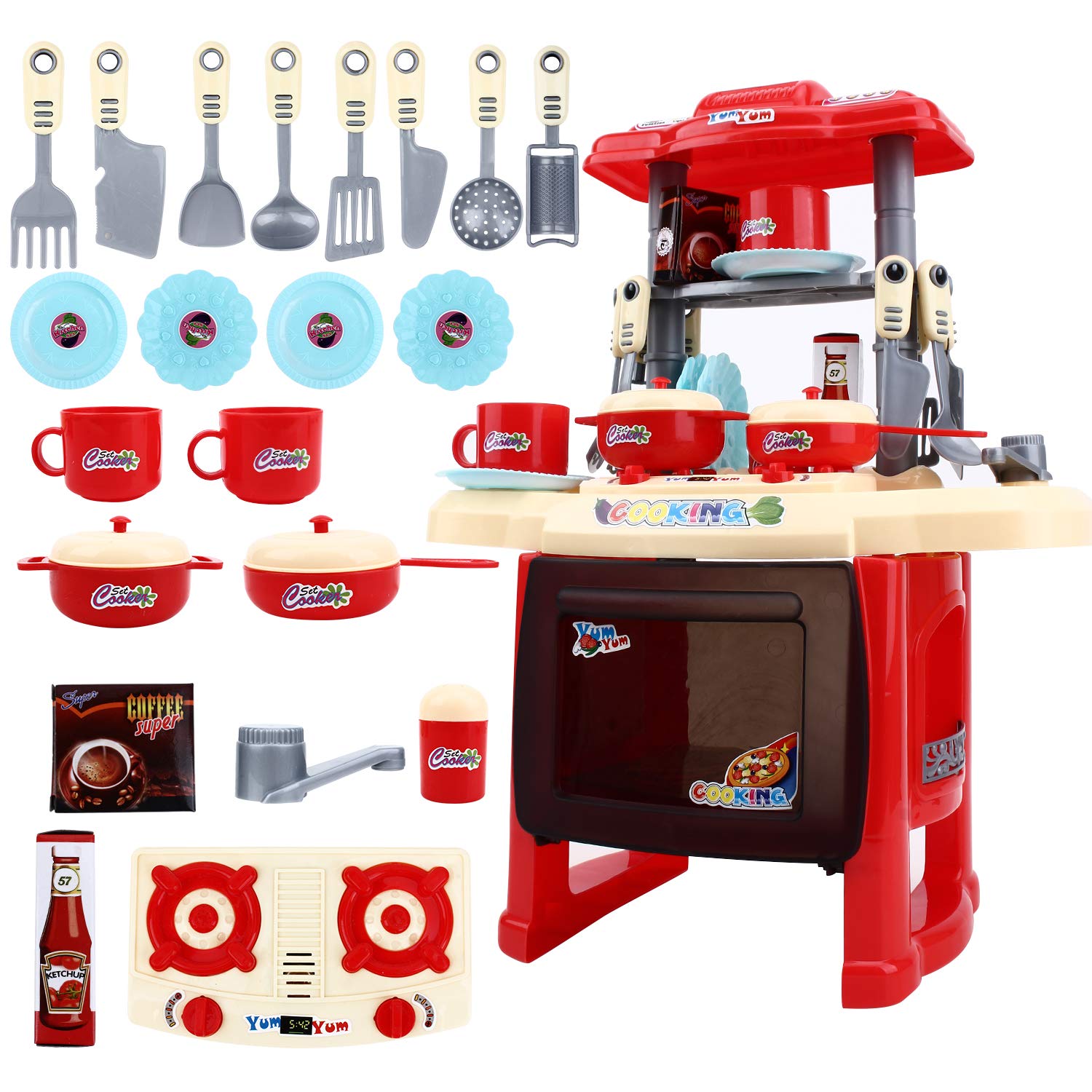  FlyCreat ままごと遊び キッチンセット台所 