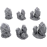 thumbnail image 2 of Volcanic Rock Wall Set A - 3D Printed Tabletop RPG & Wargame Terrain For 28mm Miniatures, 4-Piece Scenery Set 2 of 14