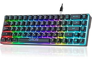 60% Gaming LED Keyboard RGB 68 Keys Layout Wired Keypad with 10 Preset Effects Mechanical Switch Feel Compatible with PC Mac 