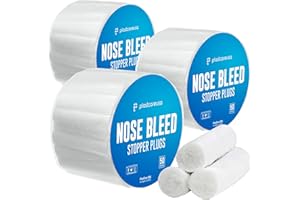 150 Nose Bleed Stopper Plugs - 1.5 Inch Cotton Rolls to Stop a Nosebleed for Kids or Adults - Extra Absorbent Nose Bleed Plugs by PlastCare USA