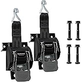 CargoBuckle F18816A Ladder Rack Straps – Self Retracting Ratchet Straps for Trucks with Square Racks, 2-inch x 7-Feet (Pack of 2)