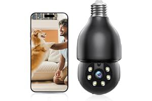 GBIUT Light Bulb Security Cameras Wireless Outdoor, 5G&2.4G Wireless Cameras for Home Security, Lightbulb WiFi Security Camera with Motion Detection, Color Night Vision, Alarm, SD/Cloud Storage