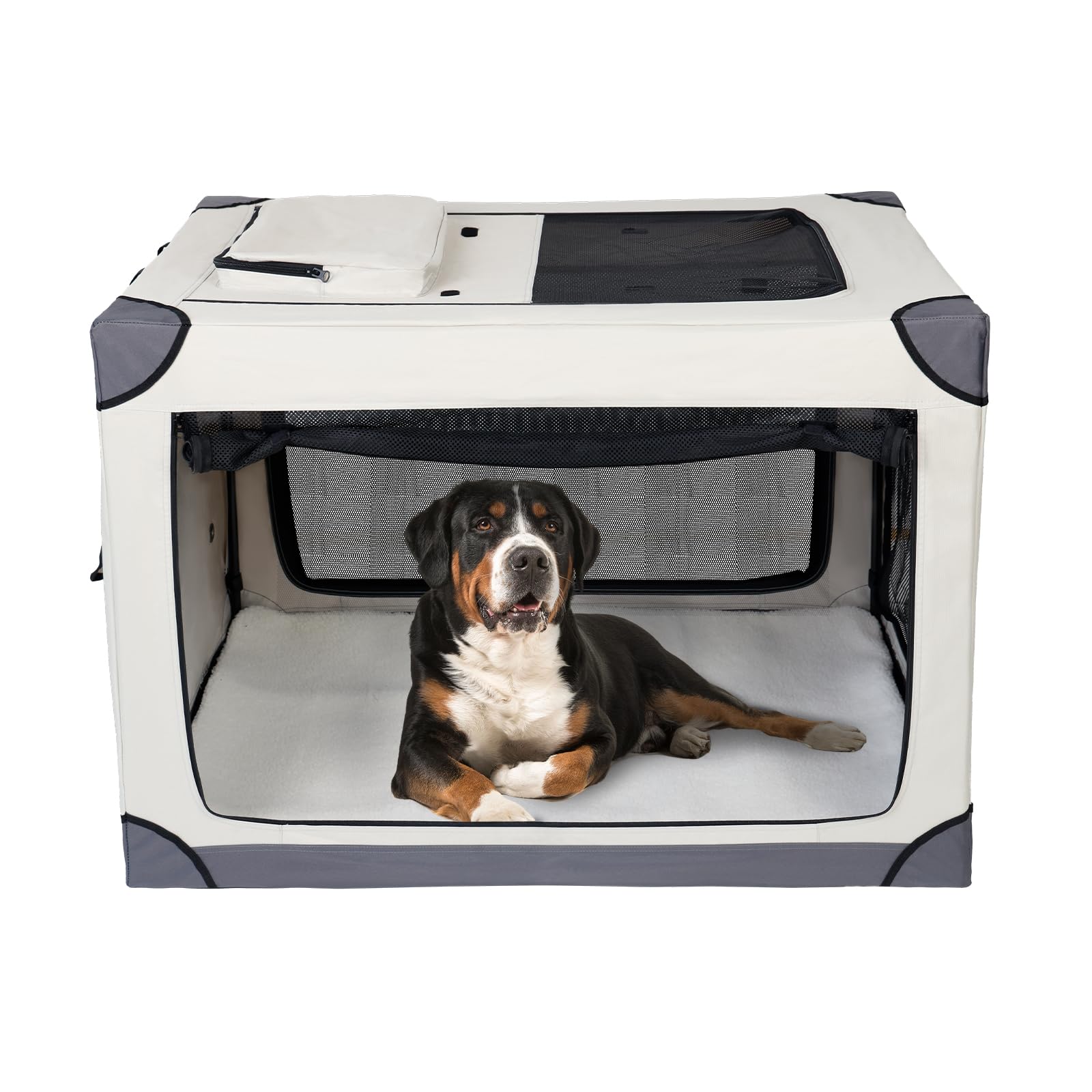 42 Inch Foldable Dog Crate - Portable Dog Travel Crate Kennel for Large ...