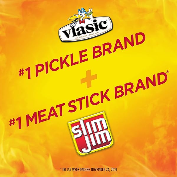 SLIM JIM GIANT SMOKED MEAT STICKS, VLASIC DILL PICKLE FLAVOR, 6G PROTEIN PER STICK, 0.97 OZ. (24 COUNT)