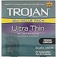 TROJAN Ultra Thin Condoms For Ultra Sensitivity, Lubricated Condoms for Men, America’s Number One Condom, 36 Count Value Pack
