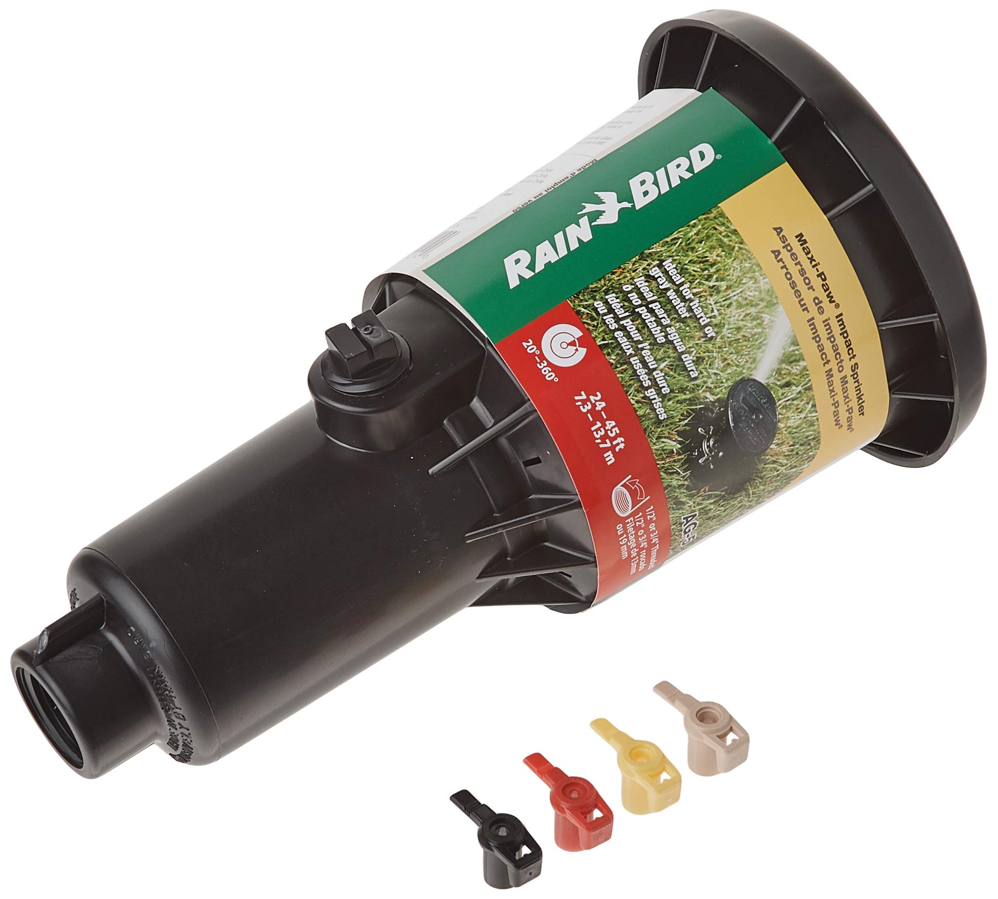 Rain Bird AG-5 All Gallonage Pop-Up Impact Sprinkler, Adjustable 0° - 360° Pattern, 24' - 45' Spray Distance