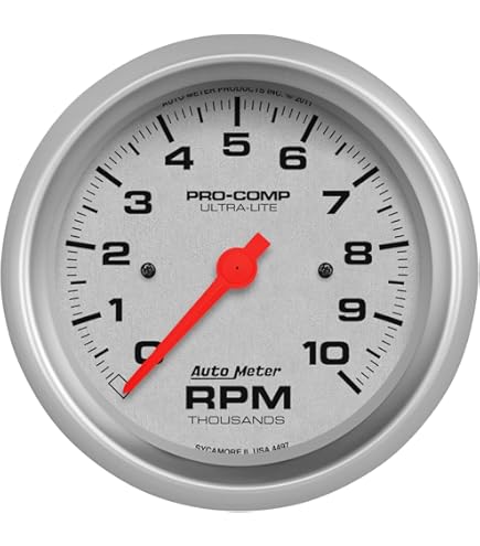 Programmable Speedometer Odometer Module Silver Dial Orange Pointer Gauge Auto Meter 4487M Ultra-Lite ...