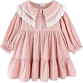 Mud Kingdom Girls Drees Peter Pan Collar Ruffle Lace Collared Long Sleeve Dress 2-8 Years