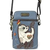 CHALA Cat Collection Cell Phone Crossbody Purse-Women PU Leather/Canvas Multicolor Handbag with Adjustable Strap