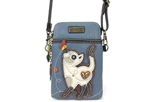 CHALA Cell Phone Crossbody Purse-Women PU Leather/Canvas Multicolor Handbag with Adjustable Strap
