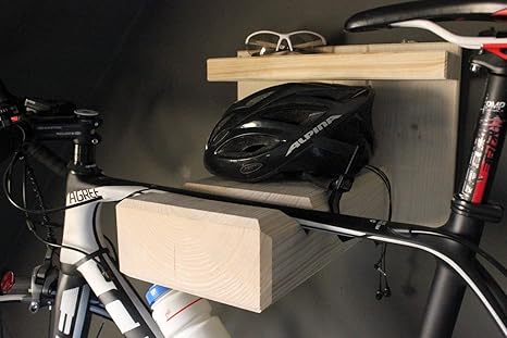 Homeclassics Fahrrad Wandhalterung aus Holz für Rennrad oder Mountainbike - leichte Wandmontage - 2 Etagen Fahrradhalter - Ex