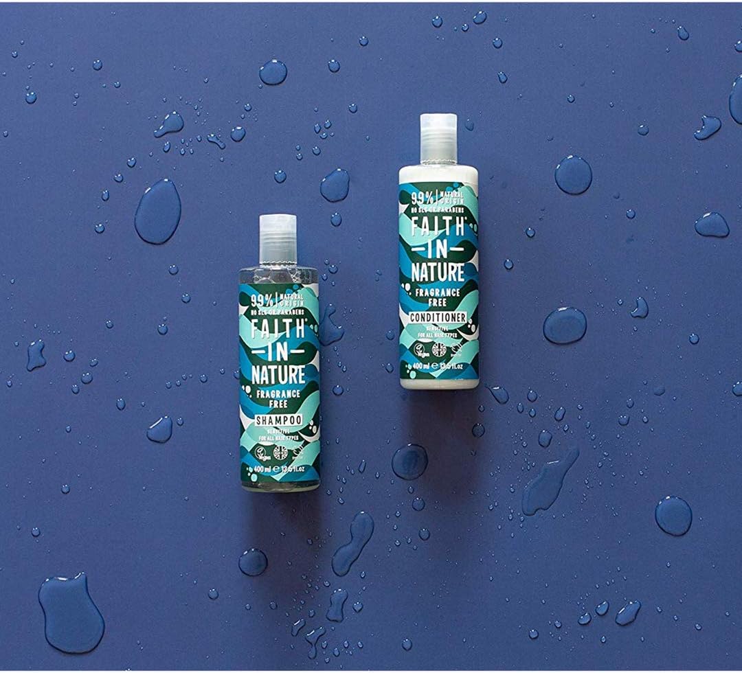 Faith in Nature Natural Fragrance Free Shampoo & Conditioner Set, Sensitive Vegan & Cruelty Free, Parabens and SLS Free - Image 3