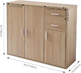Panana Sideboard Storage Cupboard Cabinet Unit with Doors and Drawers (Light view 7