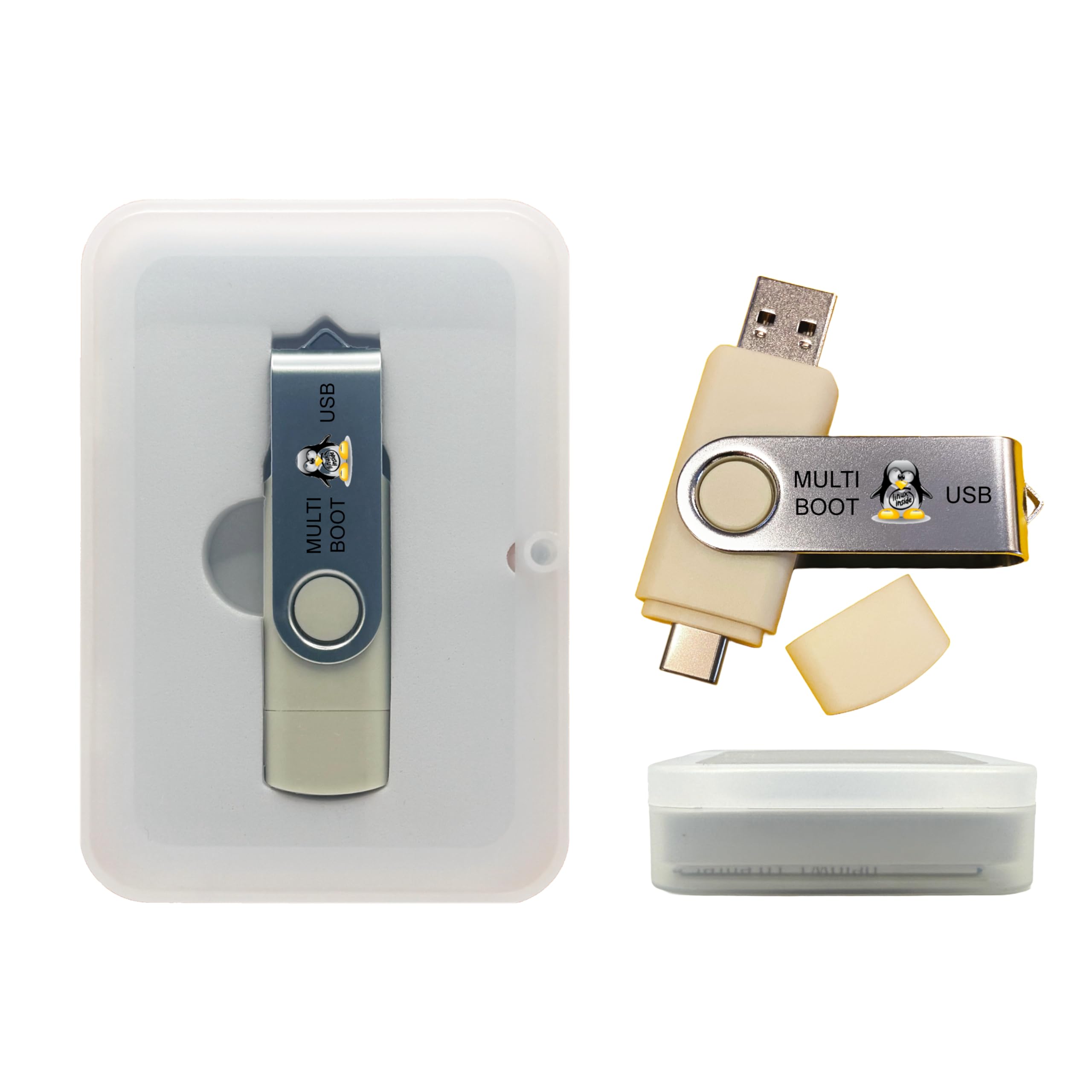 Photo 1 of Linux 8-in-1 Multi-Boot USB Flash Drive – Best Linux OS Collection Set with Ubuntu, Fedora, Tails, Elementary, Kubuntu & More – Bootable Live or Install on Any PC