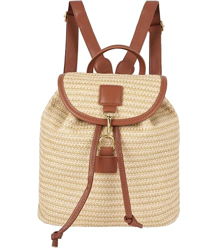 Amazon.com: Goclothod Straw Backpack for Women Drawstring  display picture 3