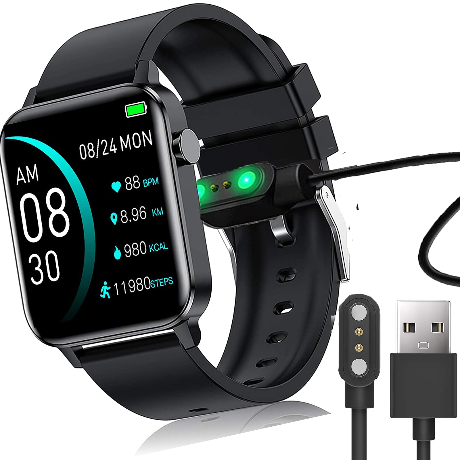 Giaogor Compatible with andfive Smart Watch Charger, Magnetic USB Charging Cable Replacement Charger Cable Compatible with andfive Smart Watch 1.4" (Black)