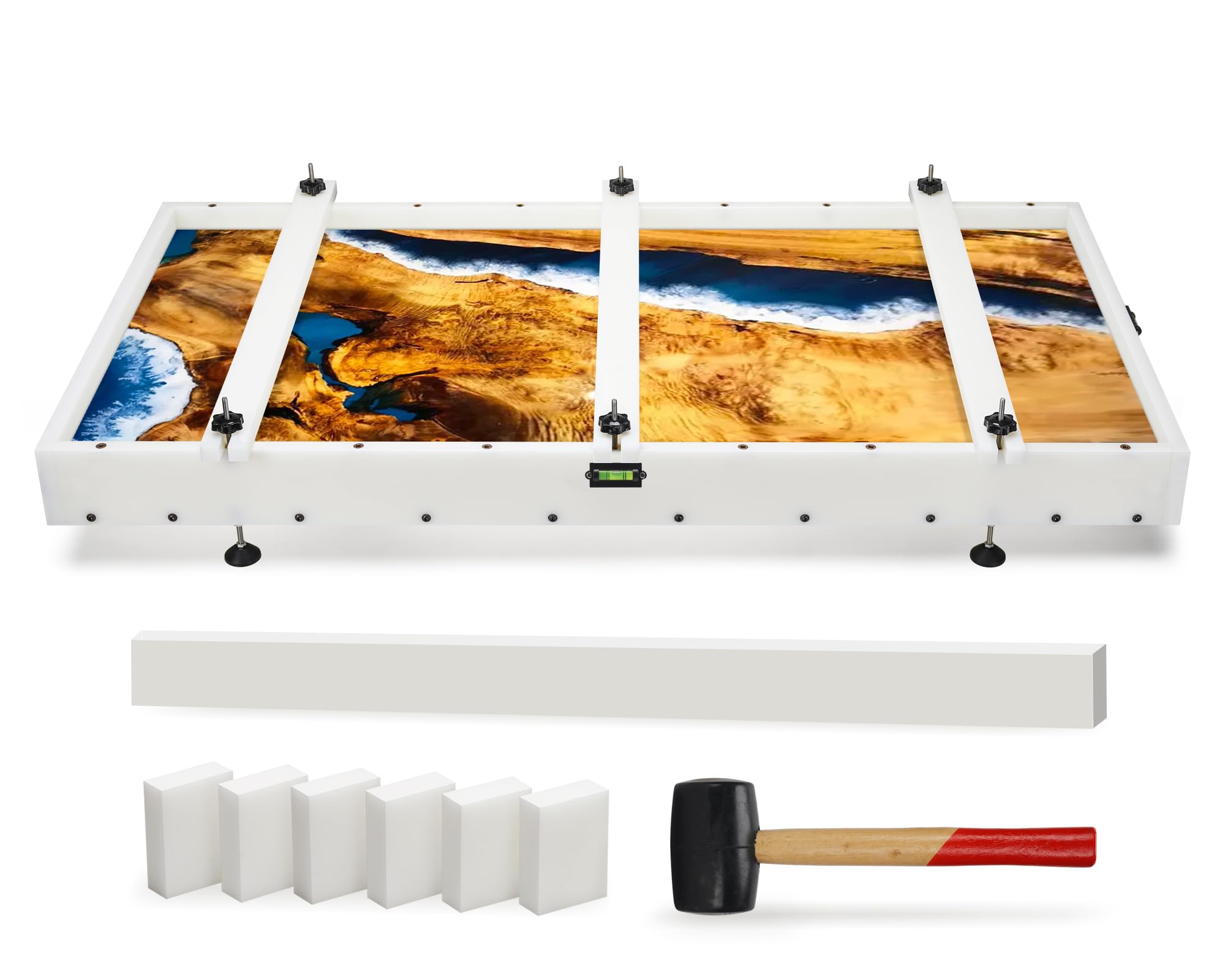 Photo 1 of GROWLING Extra Large Epoxy Resin Mold 36x18x3 Inches, Adjustable Fastening and Leveling, Heavy Duty Reusable Resin Mold for River Tables, Coffee Tables, Trays, Cutting Boards, DIY Resin Art Etc.
