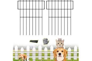 VALIBE Animal Barrier Fence No Dig 25pcs Garden Fence 27ft(L) X17"H Dog Fence Panels 1.5" Gap No Dig Garden Fence Borders for Yards, Metal Fence Panels Outdoor Rustproof