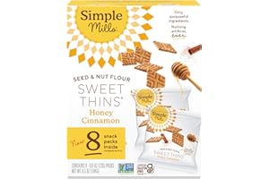 Simple Mills Snack Packs Honey Cinnamon Seed & Nut Flour Sweet Thins, Paleo Friendly & Delicious Sweet Thin Cookies, Good for Snacks, Nutrient Dense, 8 Pack (6.5 oz Pack of 1)