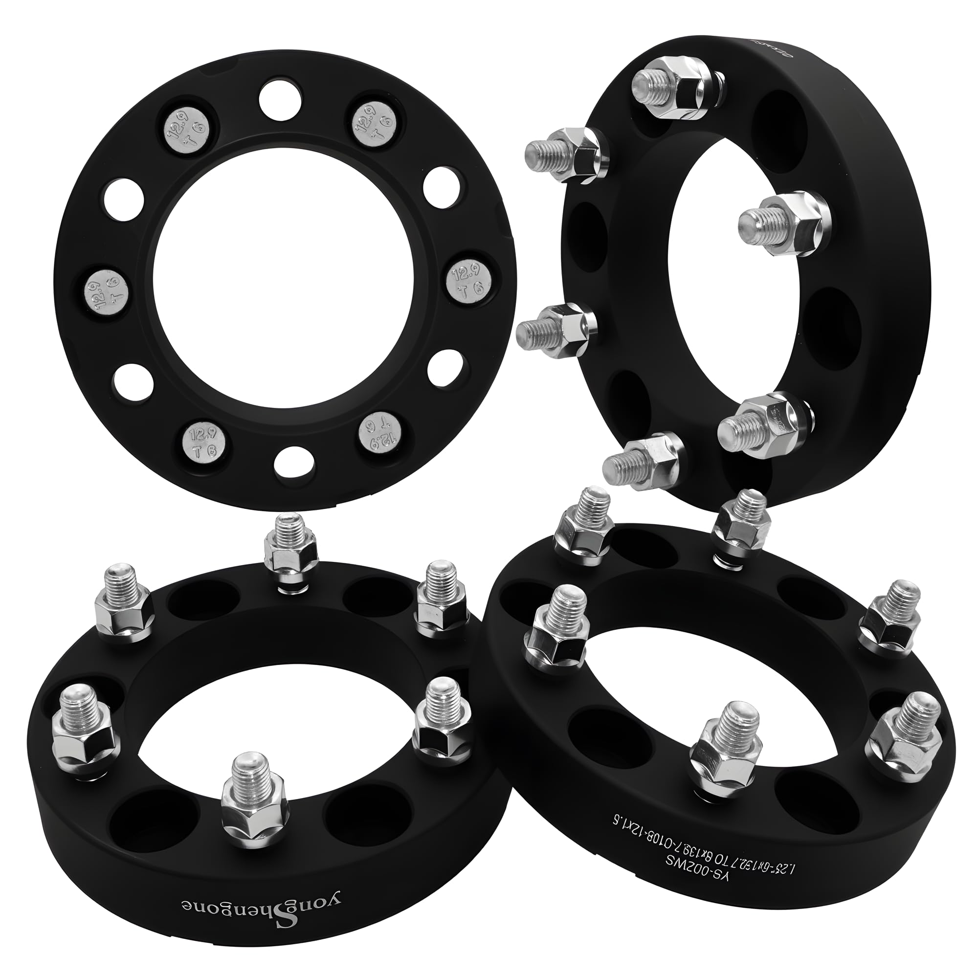Photo 1 of YONGSHENGONE 6x5.5 (6x139.7) Wheel Spacers 1.25" - Hubcentric 108mm Bore & M12x1.5 Studs - Forged for Toyota Tacoma (1995-2024), 4Runner (1989-2024), Tundra, FJ Cruiser, Land Cruiser, GX460, 4Pcs