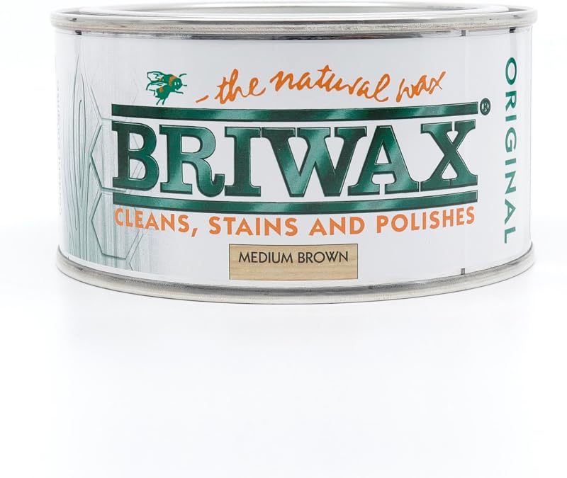 Briwax Original Medium Brown 200g Wood Wax for Polishing and Staining