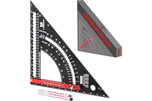 LARMEIL Carpenter Square, 12 Inch Woodworking Tools - Aluminium, Framing, Adjustable Rafter & Combination Square, Perfect Carpenters Gift