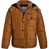 DKNY Boys Puffer Jacket - Wind Water Resistant Polar Fleece Lined Boys Winter Coat - Cozy Kids Jacket with Sherpa Lined Hood