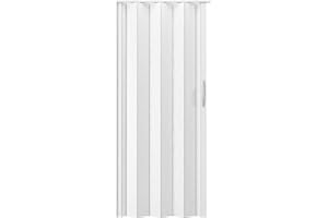 TECHNI HOME 32" W Premium Foldable Accordion Doors, Double Walled Heavy Duty Folding Doors for Interior, Privacy Room Divider, White