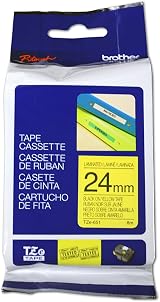 Brother Labeling Tape Black on Yellow 24 mm Glossy Paper Finish