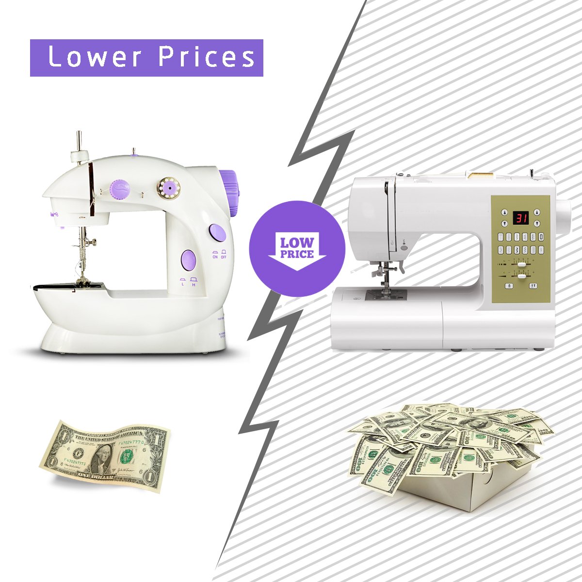 kid\'s Sewing Machine Mini Electric Household Sewing Machine Lightweight for kids with Light Foot Pedal
