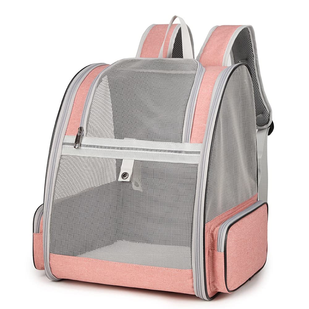 Pet Carrier Travel Backpack for Cats Small Dogs 7.5kg, Large Mesh Portable Transport Bag Breathable Transparent, Airline Approved Rucksack Tree Side Entry, Spacious Foldable for Outdoor and Daily Use