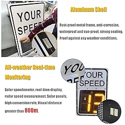 Solar Speed Feedback Sign with LED Display, Radar