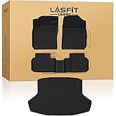 LASFIT Floor Mats & Trunk Mat for Honda Civic Hybrid Sedan 2025 2026 Only, All Weather TPE Custom Fit Car Floor Liner, 1st & 2nd Row & Cargo Mat, Black (Not for Civic Hybrid Hatchback)