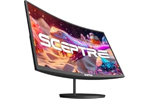 Sceptre Curved 27-inch Prime Monitor up to 100Hz 1080p HDMI x2 VGA 99% sRGB Build-In Speakers, R1500 Machine Black 2025 (C275W-1920RN Series)