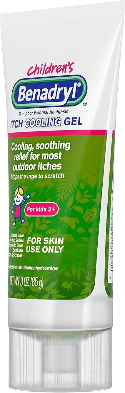 Amazon Com Benadryl Topical Anti Itch Camphor Cooling Gel For Kids Diphenhydramine Free Travel Size 3 Oz Pack Of 2 Health Personal Care