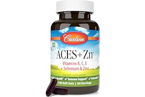 Carlson - ACES + Zn, Vitamins A, C, E + Selenium & Zinc, Cellular Health & Immune Support, Antioxidant, 120 Softgels