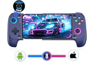 LIFUFUTEE Mobile Game Controller for iPhone/Android, Wireless Phone Controller Support Phone Case, Gaming Controller with Hall Joystick Suitable for Xbox Game Pass, Steam Link, Roblox, Call of Duty & More, Blue