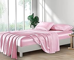 Lanest Housing Silk Satin Sheets, King Size Satin