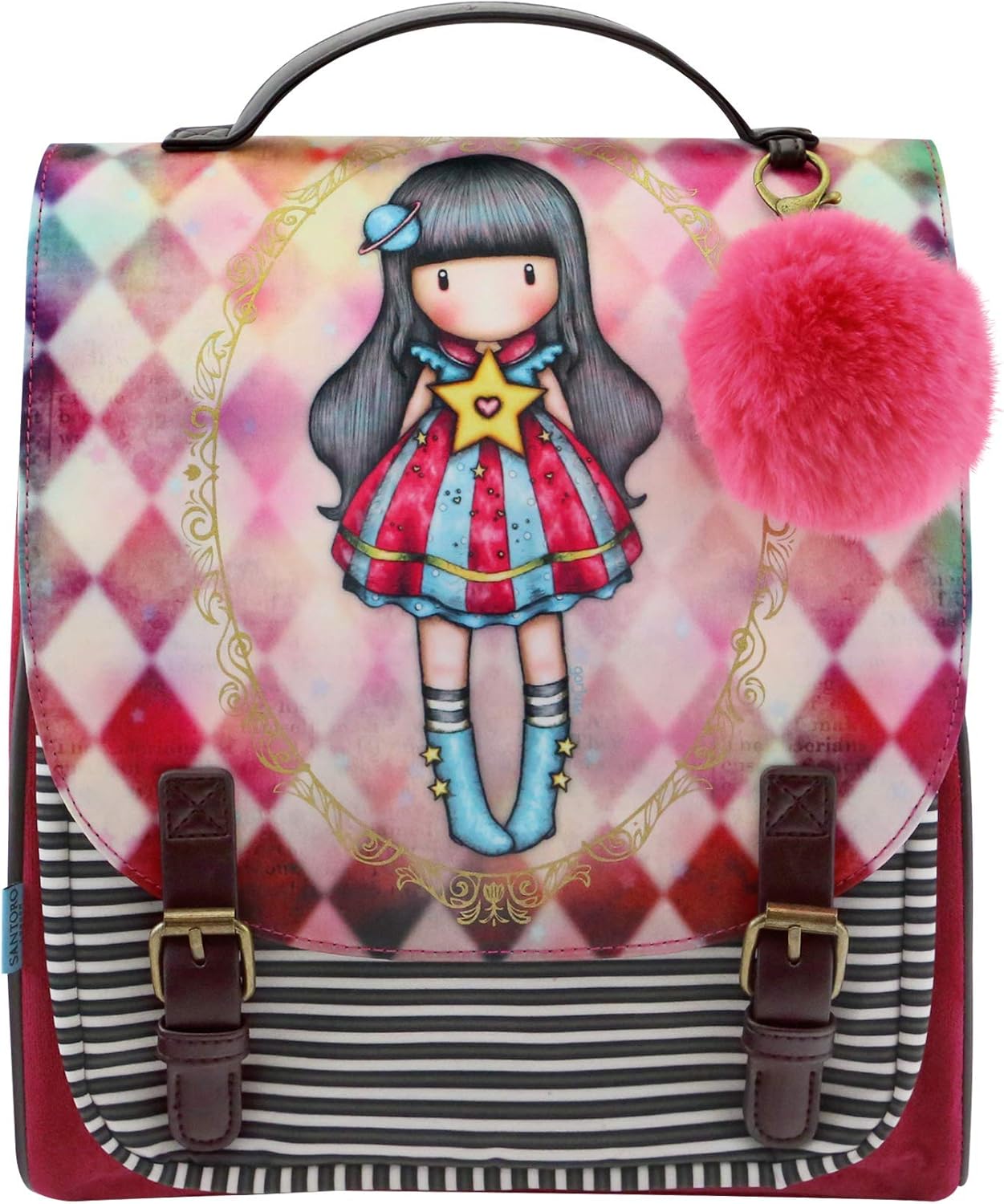 Santoro Gorjuss Mochila Terciopelo 985GJ01, Sac à Dos Femme, Rose, 28 x