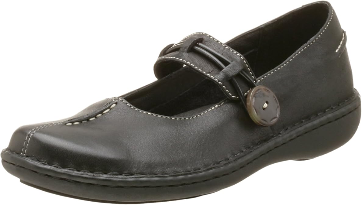 Amazon.com | Clarks Women's Creek Mary Jane Flat, Black, 8 M | Flats