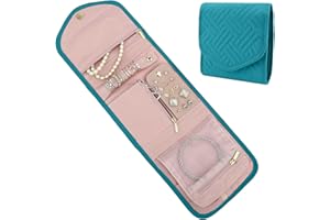 Jewelry Roll, Portable Foldable Small Travel Jewelry Case, Purple crown Double Layer Pouch for Necklace Earrings Rings Mini T