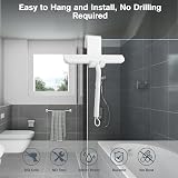 Vinabo Shower Squeegee 21cm Silicone with Hook White for Glass Mirrors Tiles view 4